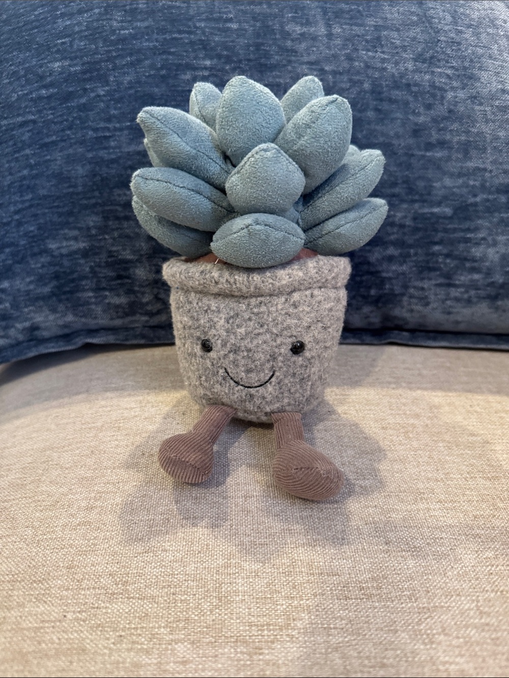 Jellycat Plush Succulent Planter Plush Toy - Gray and Green Decorative Accent